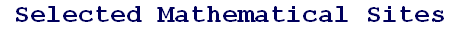 Selected Mathematical Sites